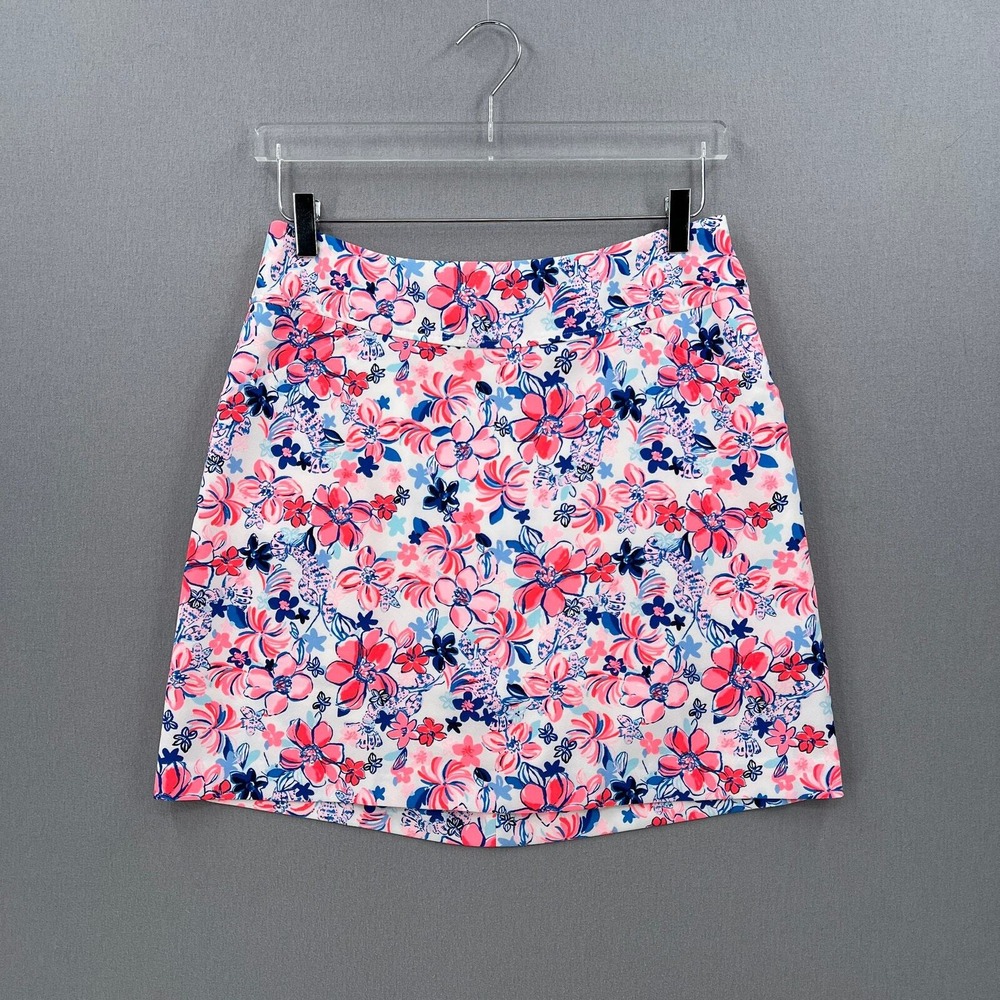 Lilly Pulitzer Skort Women 8 Pink Floral Golf Tennis Activewear Skirt